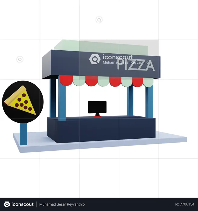 Pizza booth  3D Icon