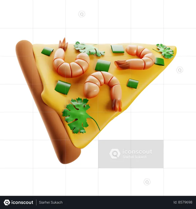 Pizza aux crevettes  3D Icon