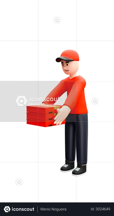 Pizza delivery  3D Illustration