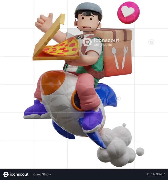 Pizza Delivery  3D Illustration