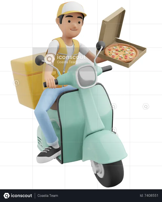 Pizza Delivery  3D Illustration