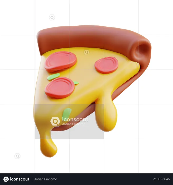 Pizza Slice  3D Illustration