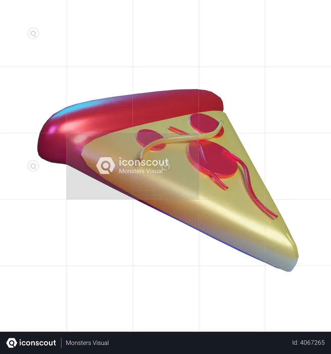 Pizza Slice  3D Illustration