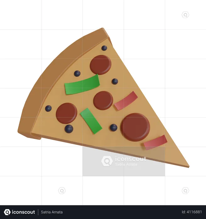 Pizza Slice  3D Illustration