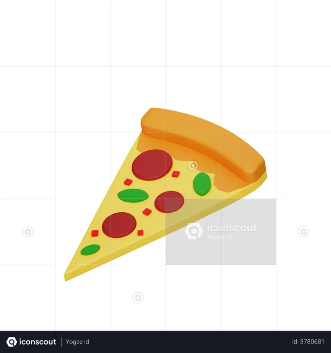 Pizza Slice  3D Illustration