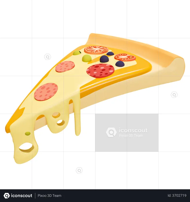 Pizza Slice  3D Illustration