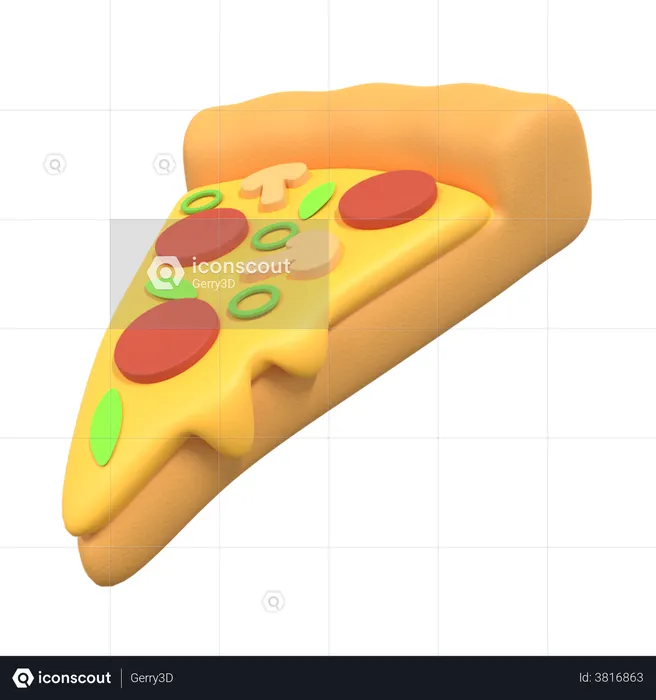 Pizza Slice  3D Illustration