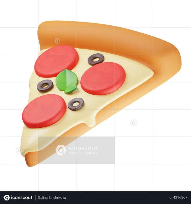 Pizza slice  3D Illustration