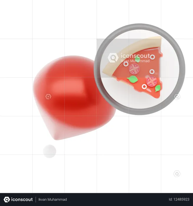 Pizzaladen-Pin  3D Icon