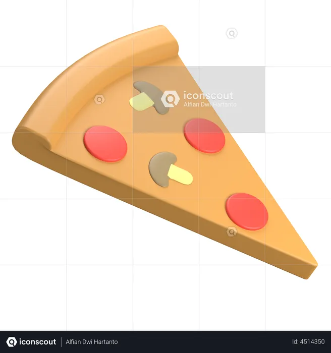 Pizza Stück  3D Illustration