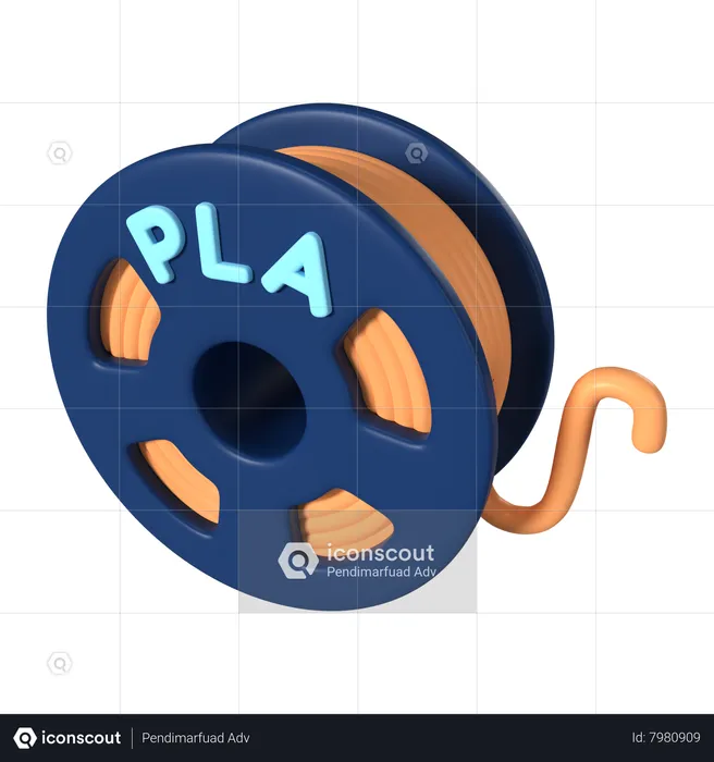 PLA Filament Spool 3D Icon download in PNG, OBJ or Blend format