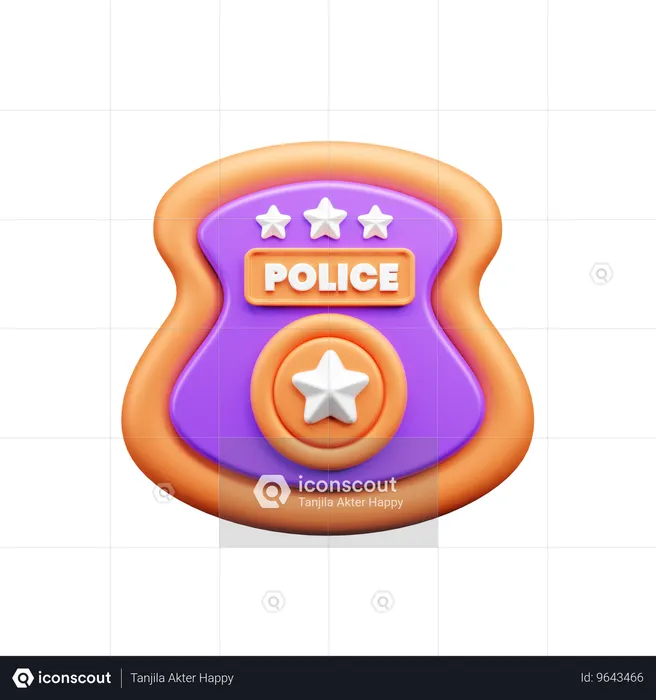 Placa de policía  3D Icon