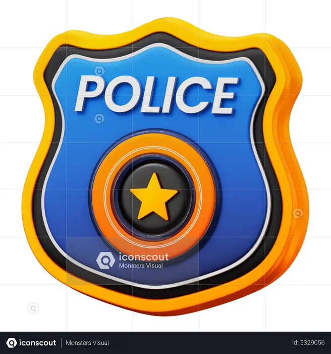 Placa de policía  3D Icon