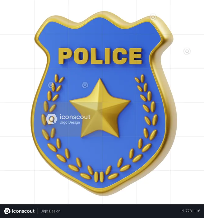 Placa de policía  3D Icon