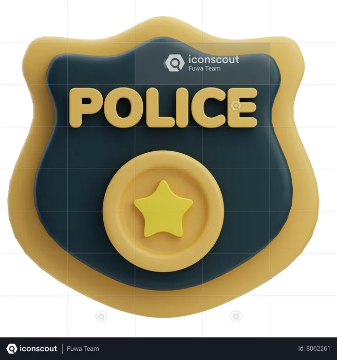 Placa de policía  3D Icon