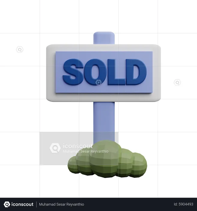 Placa de sinalização vendida  3D Icon