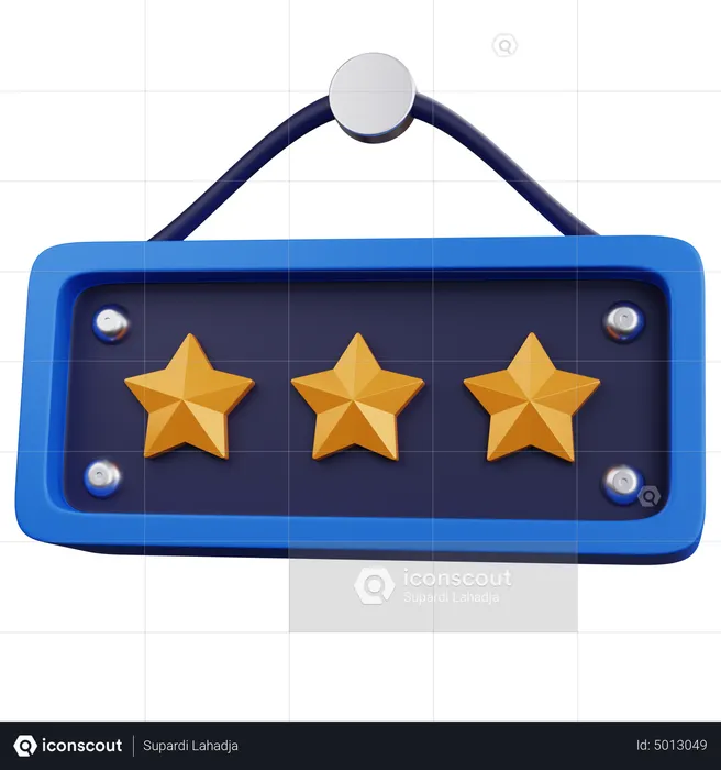 Placa de três estrelas  3D Icon