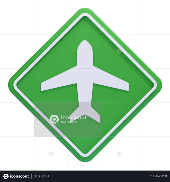Sinal do aeroporto  3D Icon