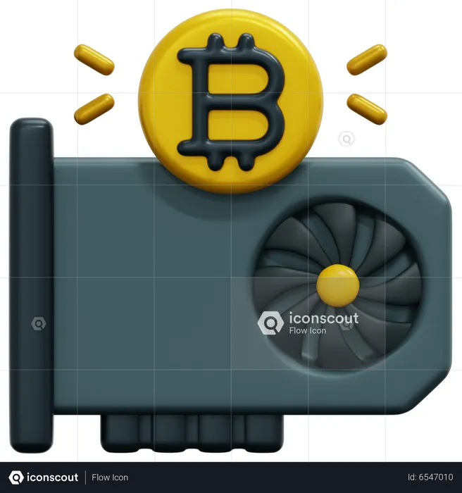 Placa gráfica bitcoin  3D Icon