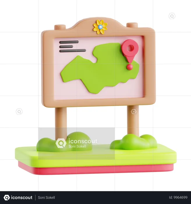 Quadro de mapa  3D Icon