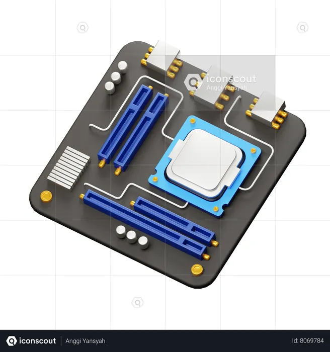 Placa principal  3D Icon