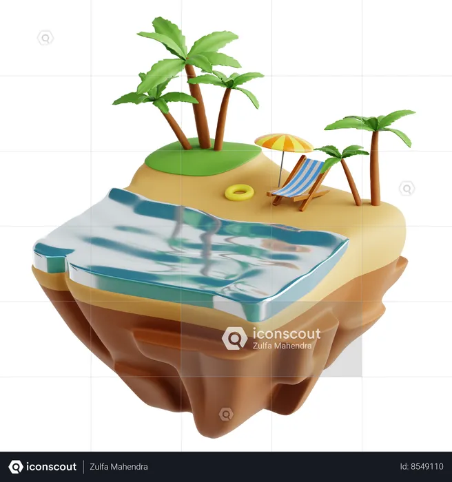 Plage  3D Icon