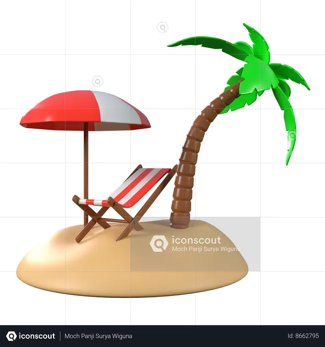 Plage  3D Icon