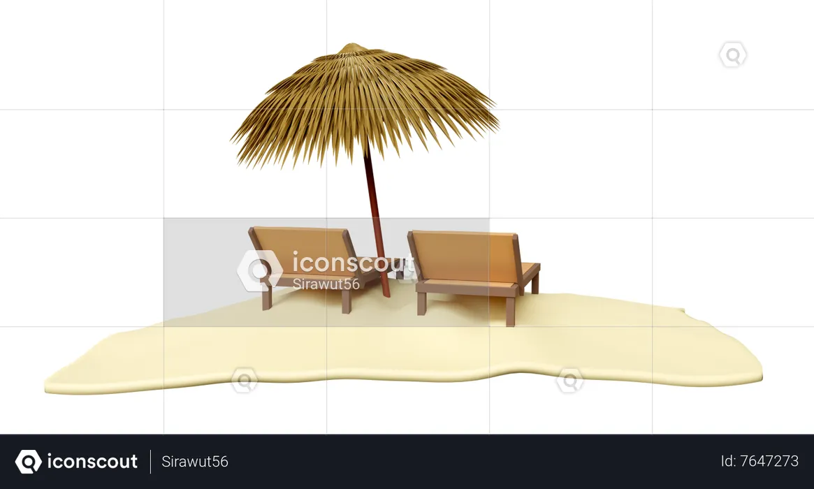Terrasse de plage  3D Icon