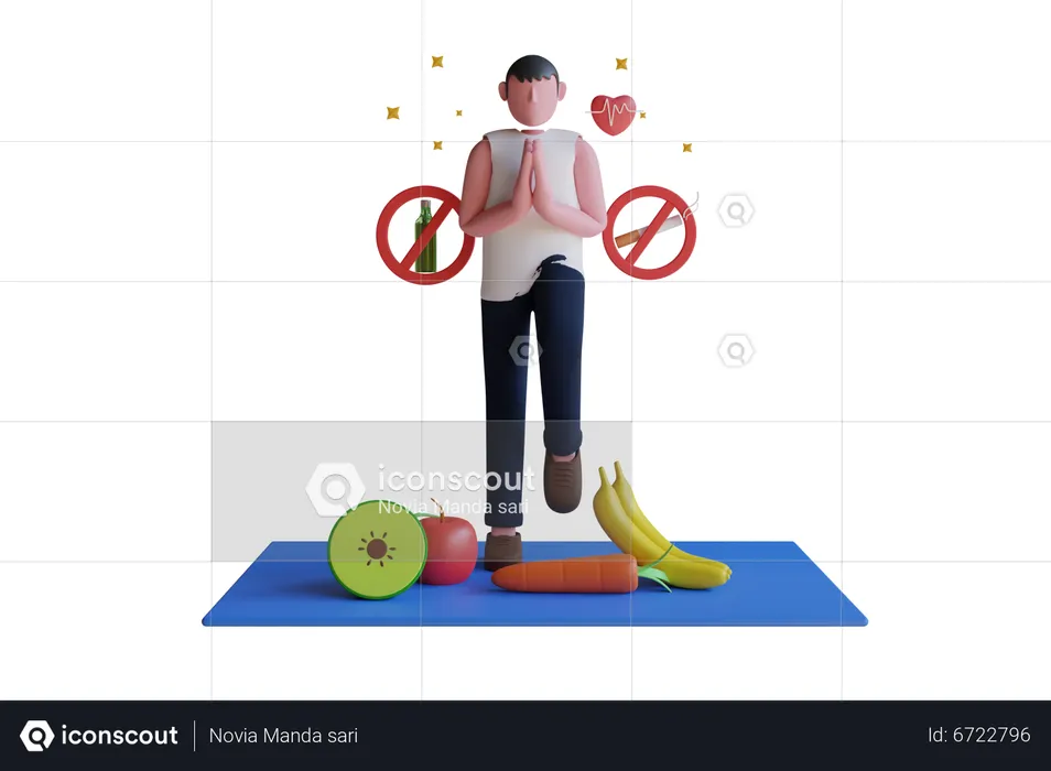 Plan de dieta saludable  3D Illustration