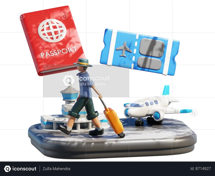 Plan de vacaciones  3D Icon