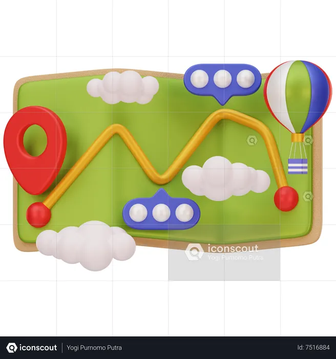 Carte de voyage  3D Icon