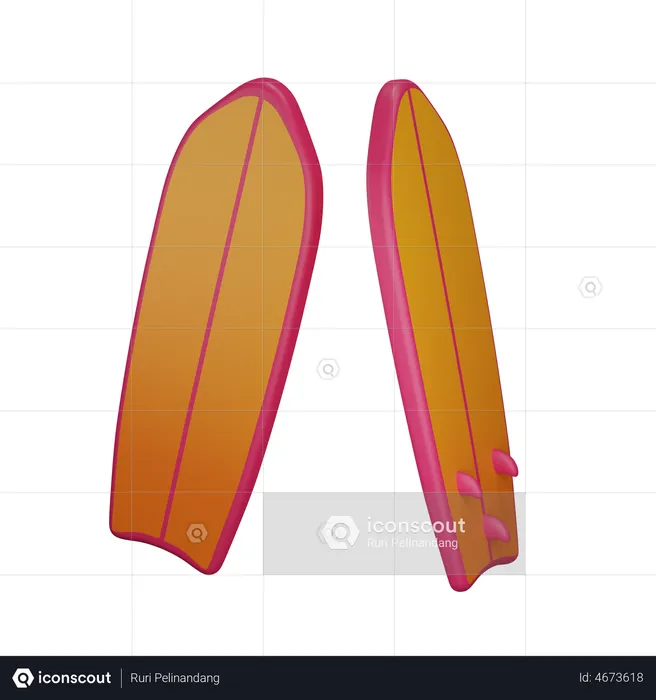 Planche de surf  3D Illustration