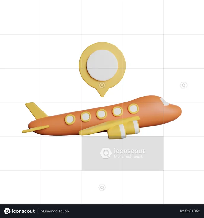 Plane Location  3D Icon