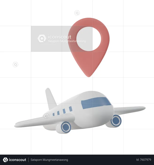 Plane Location  3D Icon