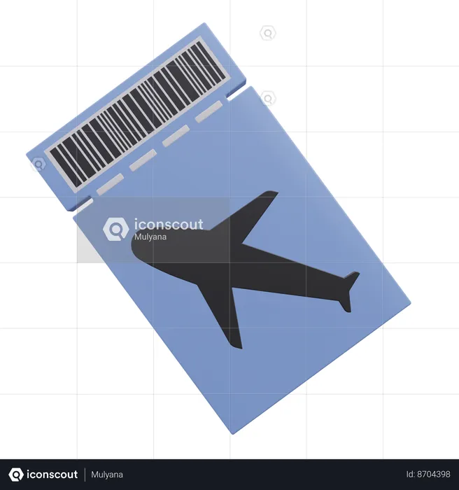 Plane Ticket  3D Icon