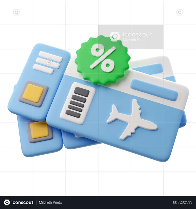 Plane Ticket Discount  3D Icon