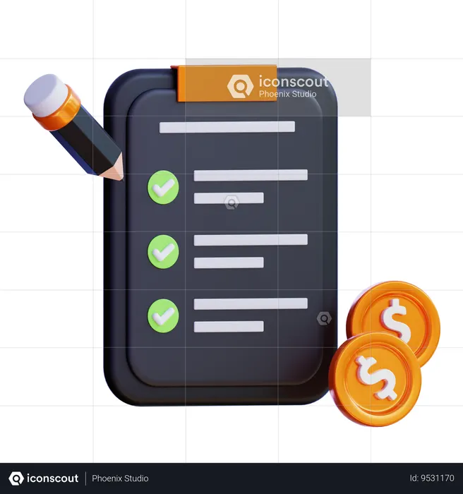 Planejamento financeiro  3D Icon