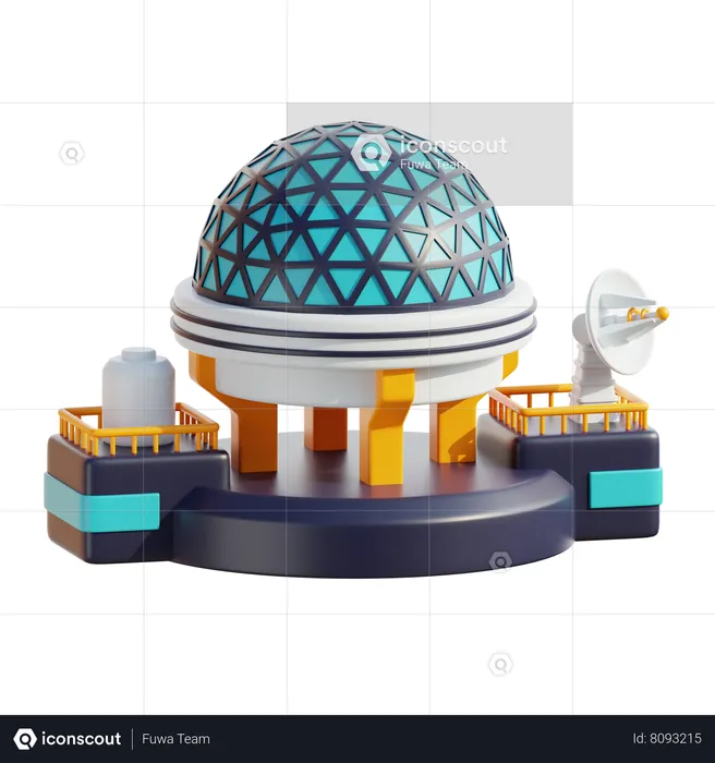 Planet Basecamp Building  3D Icon