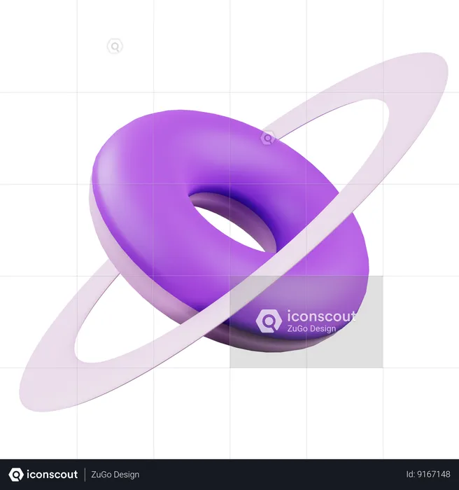 Planet Donut  3D Icon