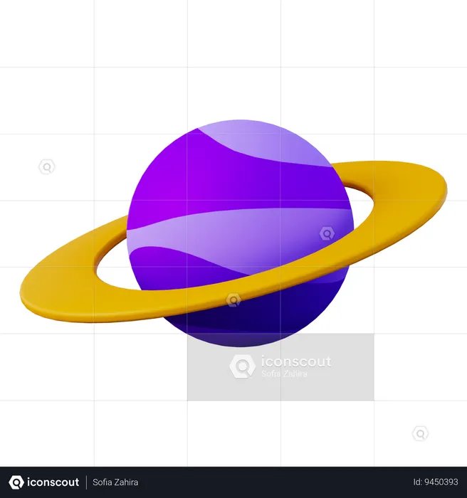 Planet Saturn  3D Icon