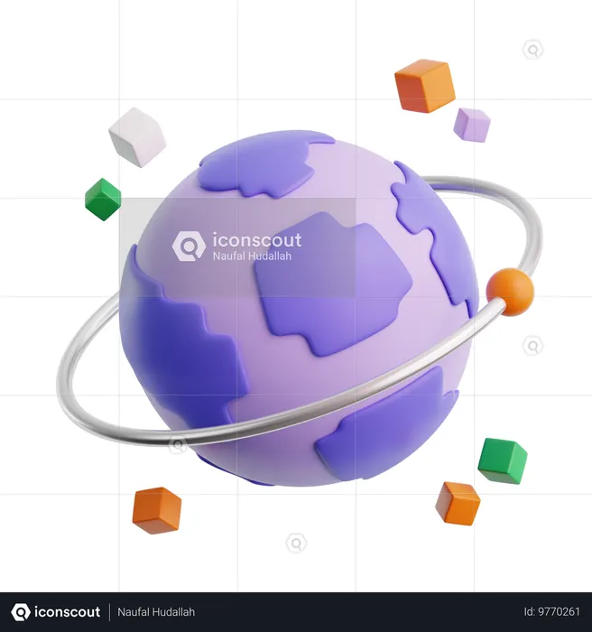 Planeta virtual  3D Icon