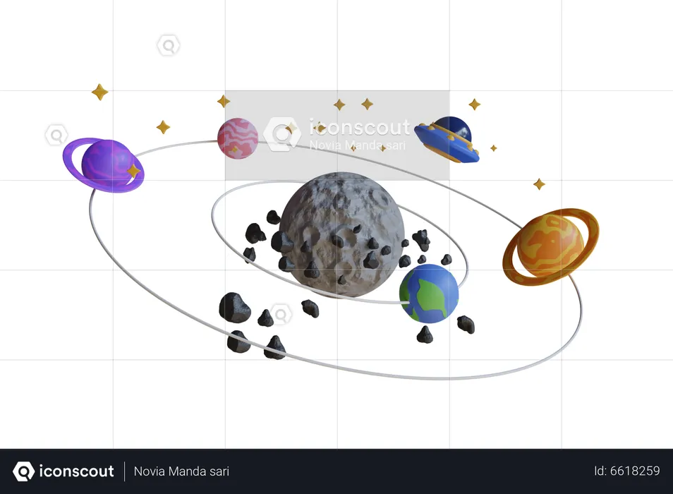 Planets Of Our Solar System  3D Illustration