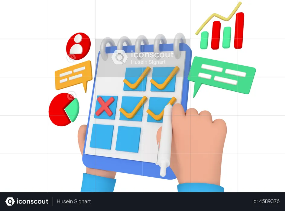 Horario comercial  3D Illustration