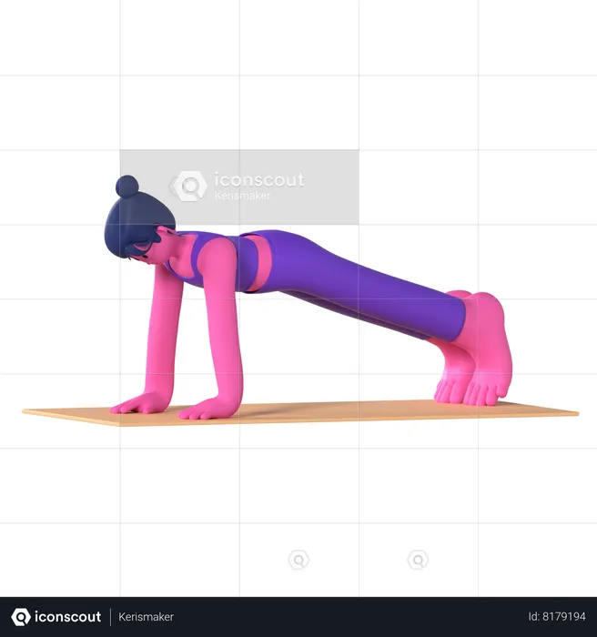 Plank Pose  3D Icon