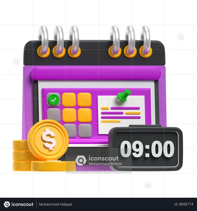 Calendrier des affaires  3D Icon