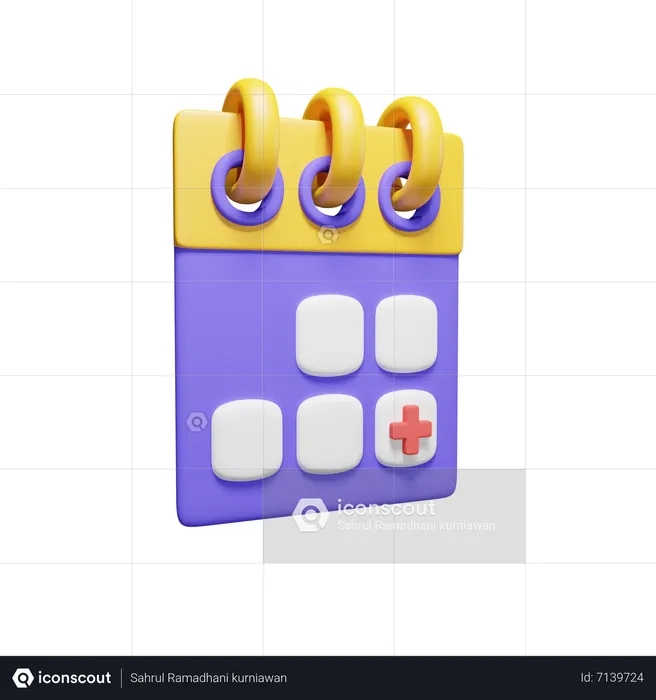 Calendrier du bilan de santé  3D Icon