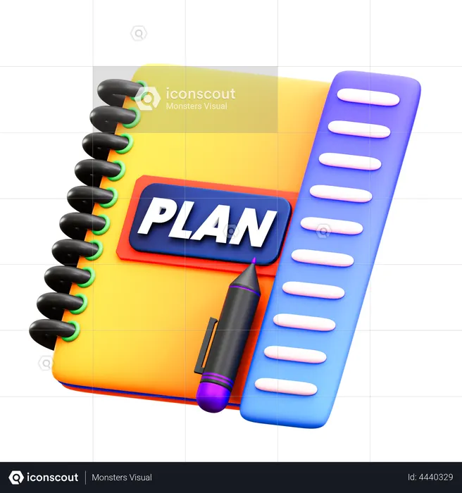 Planning book  3D Illustration