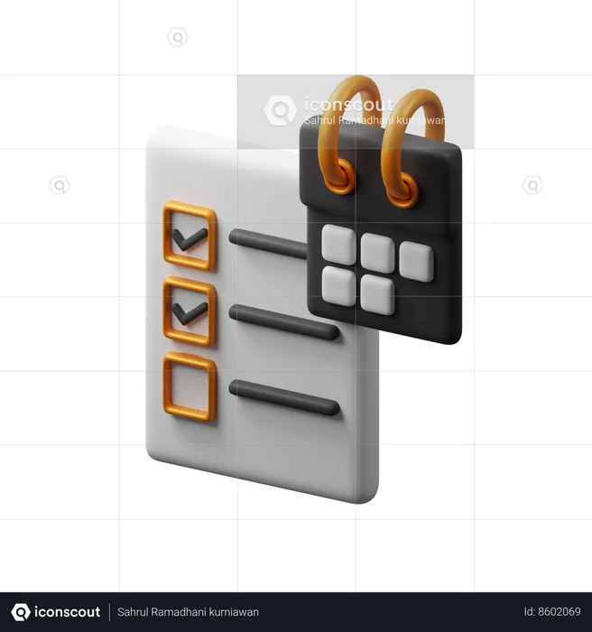 Calendrier des tâches  3D Icon