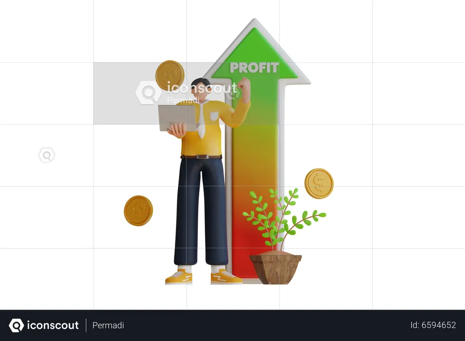 Planning profit  3D Illustration