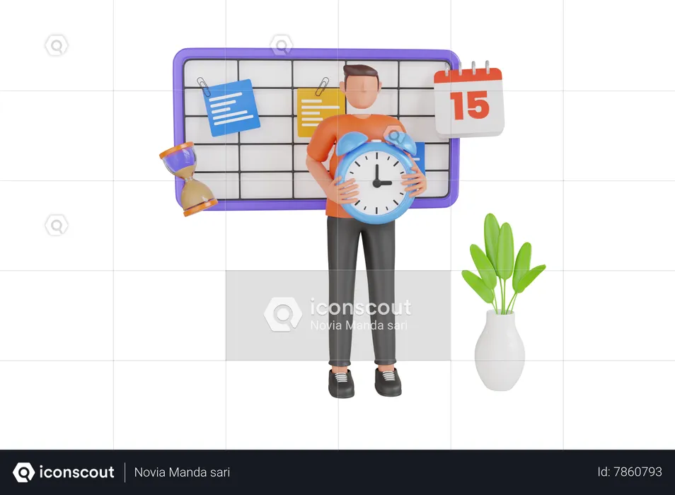 Planning Strategy And Time Management  3D Illustration